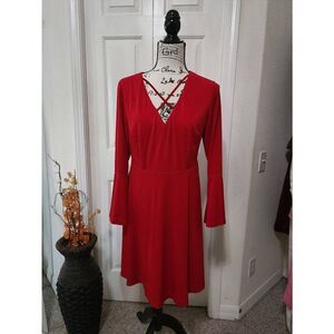 Ashley Graham Beyond Red Criss Cross Dress Size 8